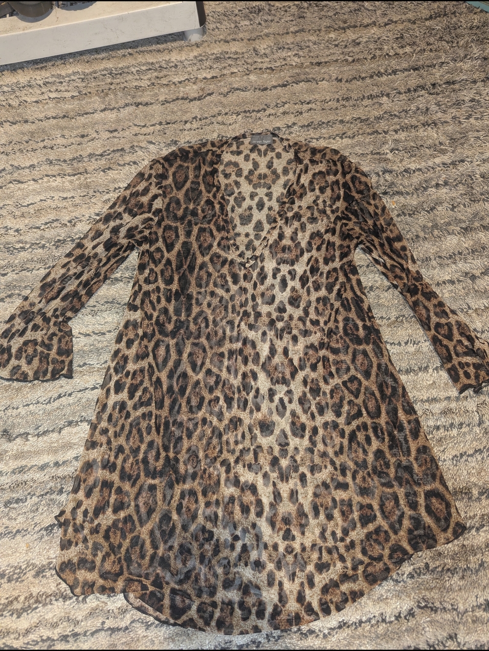 Jordan Taylor Brown Leopard-Print Longline Women’s Top